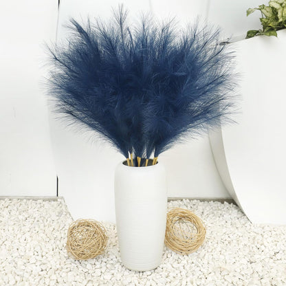 8 Pcs 38''/97cm Tall Faux Large Pampas Grass Decor, Blue