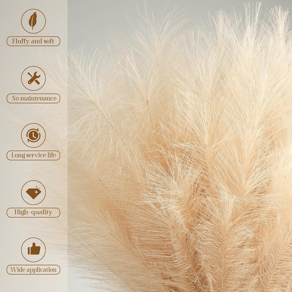 8 Pcs 38''/97cm Tall Faux Large Pampas Grass Decor, Blue