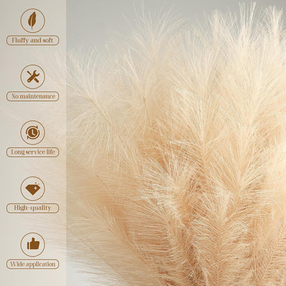8 Pcs 38''/97cm Tall Faux Large Pampas Grass Decor, Blue