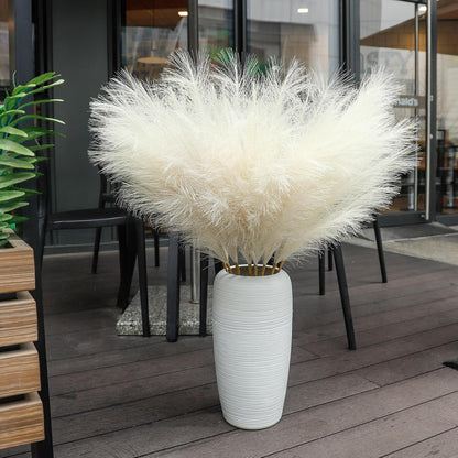 8 Pcs 38''/97cm Tall Faux Large Pampas Grass Decor, Blue