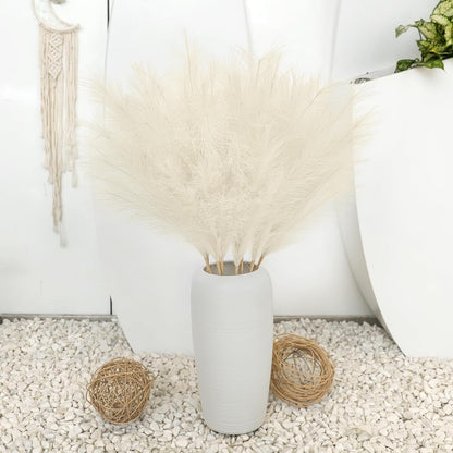 8 Pcs 38''/97cm Tall Faux Large Pampas Grass Decor, Blue