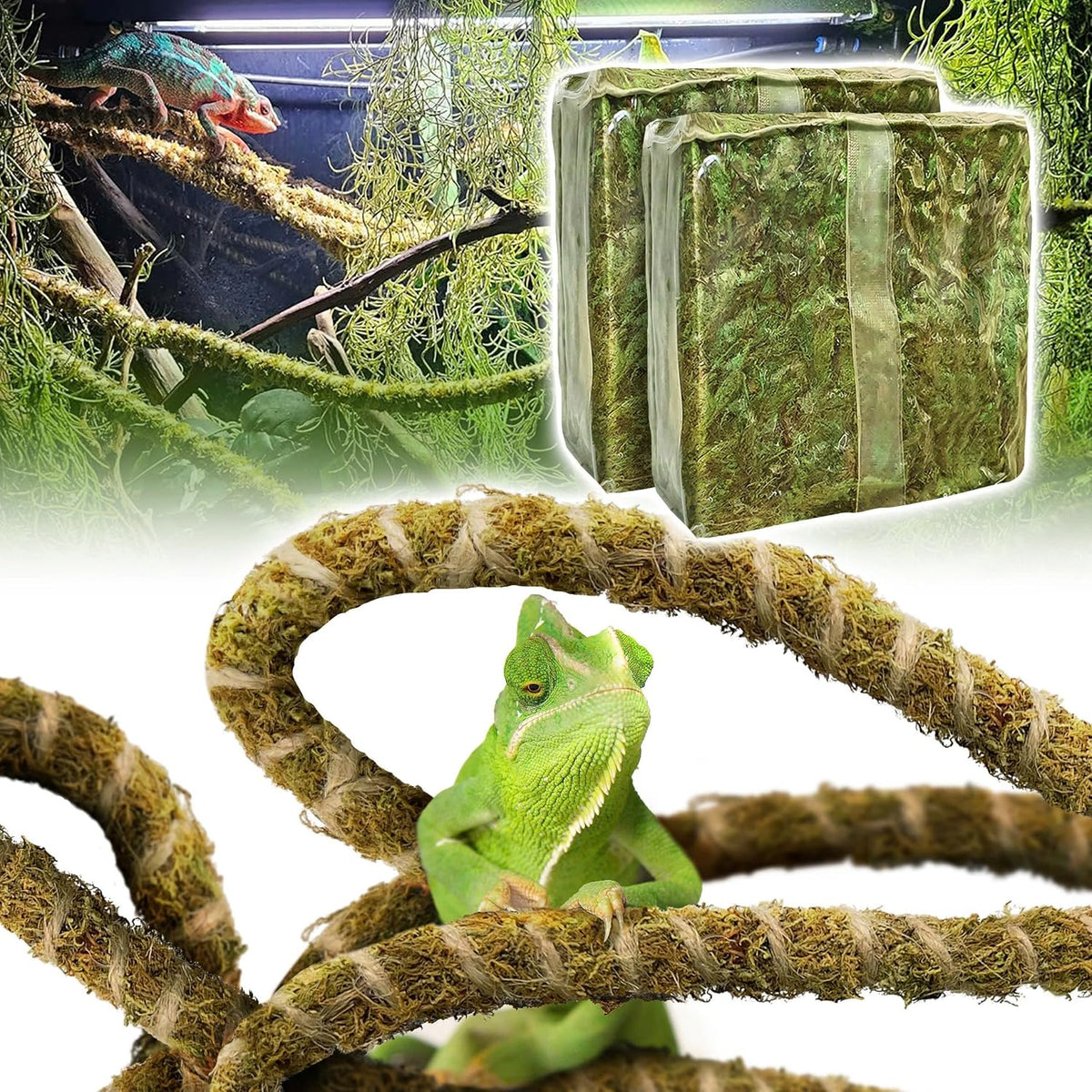 6.5FT Reptile Vines for Climbing, Bendable Branch for Reptile