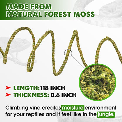 6.5FT Reptile Vines for Climbing, Bendable Branch for Reptile