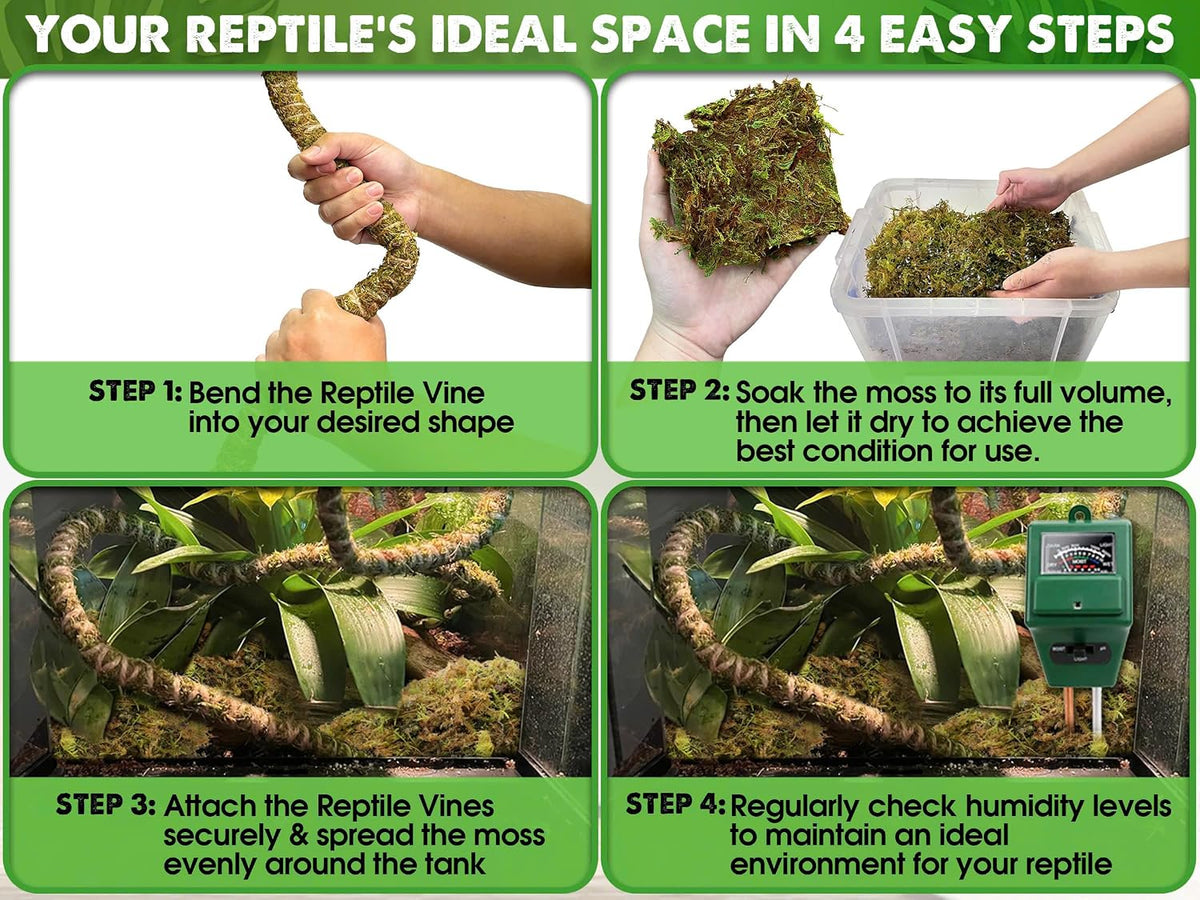 6.5FT Reptile Vines for Climbing, Bendable Branch for Reptile