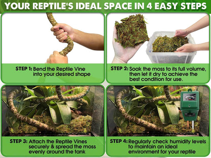 6.5FT Reptile Vines for Climbing, Bendable Branch for Reptile