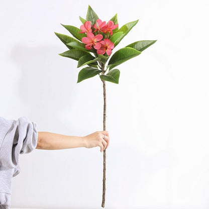 35.5 Inch Artificial Frangipani Flower 2 Pack Lifelike Real Touch Artificial Plumeria Flowers,for Home Vase Garden Decoration Party Wedding Bouquet (Red)
