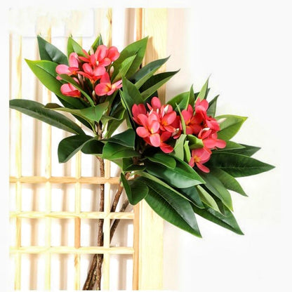 35.5 Inch Artificial Frangipani Flower 2 Pack Lifelike Real Touch Artificial Plumeria Flowers,for Home Vase Garden Decoration Party Wedding Bouquet (Red)