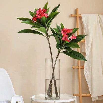 35.5 Inch Artificial Frangipani Flower 2 Pack Lifelike Real Touch Artificial Plumeria Flowers,for Home Vase Garden Decoration Party Wedding Bouquet (Red)