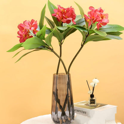 35.5 Inch Artificial Frangipani Flower 2 Pack Lifelike Real Touch Artificial Plumeria Flowers,for Home Vase Garden Decoration Party Wedding Bouquet (Red)