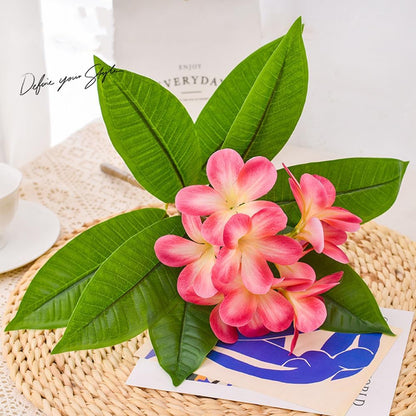 35.5 Inch Artificial Frangipani Flower 2 Pack Lifelike Real Touch Artificial Plumeria Flowers,for Home Vase Garden Decoration Party Wedding Bouquet (Red)
