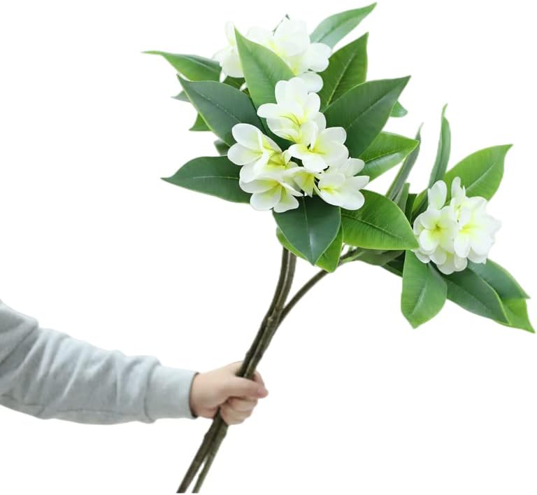 35.5 Inch Artificial Frangipani Flower 2 Pack Lifelike Real Touch Artificial Plumeria Flowers,for Home Vase Garden Decoration Party Wedding Bouquet (Red)