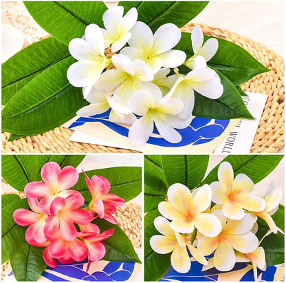 35.5 Inch Artificial Frangipani Flower 2 Pack Lifelike Real Touch Artificial Plumeria Flowers,for Home Vase Garden Decoration Party Wedding Bouquet (Red)