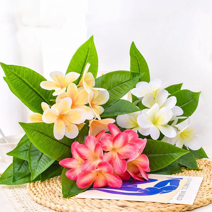 35.5 Inch Artificial Frangipani Flower 2 Pack Lifelike Real Touch Artificial Plumeria Flowers,for Home Vase Garden Decoration Party Wedding Bouquet (Red)