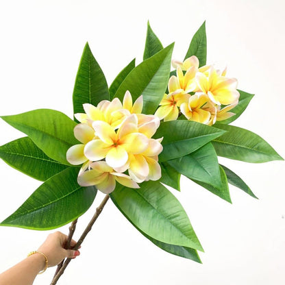 35.5 Inch Artificial Frangipani Flower 2 Pack Lifelike Real Touch Artificial Plumeria Flowers,for Home Vase Garden Decoration Party Wedding Bouquet (Red)