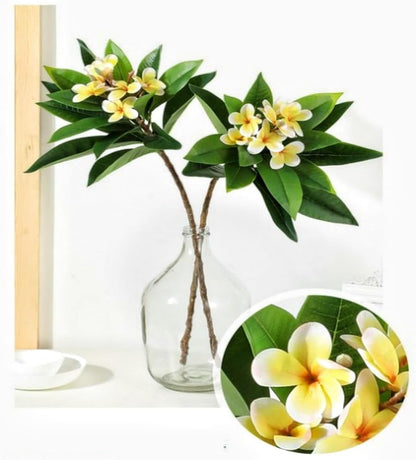 35.5 Inch Artificial Frangipani Flower 2 Pack Lifelike Real Touch Artificial Plumeria Flowers,for Home Vase Garden Decoration Party Wedding Bouquet (Red)