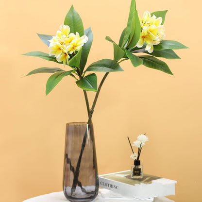 35.5 Inch Artificial Frangipani Flower 2 Pack Lifelike Real Touch Artificial Plumeria Flowers,for Home Vase Garden Decoration Party Wedding Bouquet (Red)