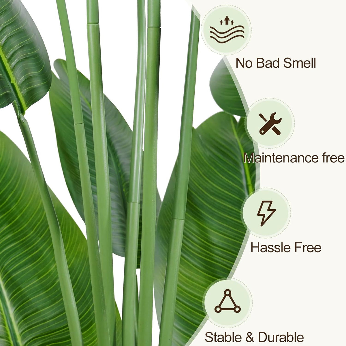 Lifelike Bird of Paradise Artificial Plant,6.6ft Faux Banana Leaf Tree with 15 Trunks - Perfect Indoor Silk Floor Plant for Home Decor in Living Room, Office, and Bedroom