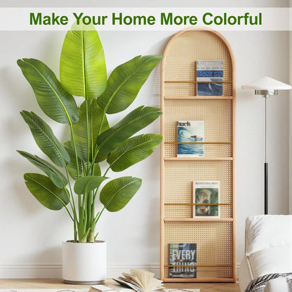 Lifelike Bird of Paradise Artificial Plant,6.6ft Faux Banana Leaf Tree with 15 Trunks - Perfect Indoor Silk Floor Plant for Home Decor in Living Room, Office, and Bedroom