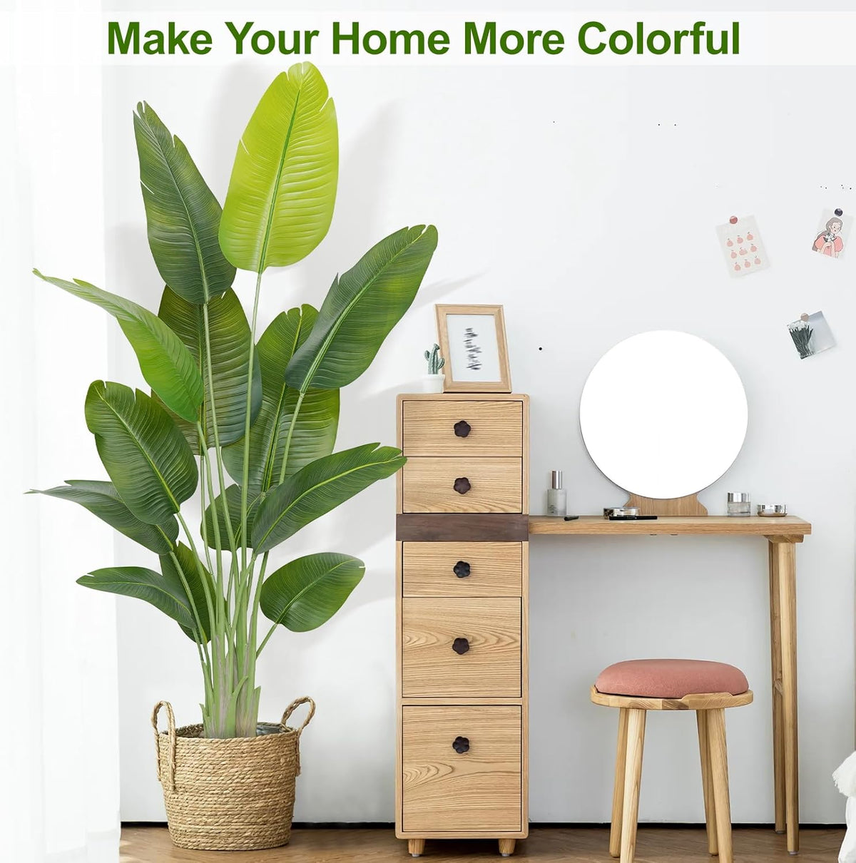 Lifelike Bird of Paradise Artificial Plant,6.6ft Faux Banana Leaf Tree with 15 Trunks - Perfect Indoor Silk Floor Plant for Home Decor in Living Room, Office, and Bedroom