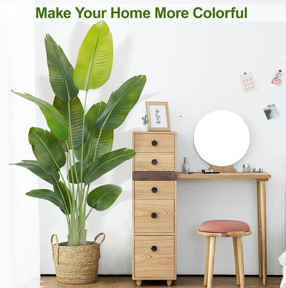 Lifelike Bird of Paradise Artificial Plant,6.6ft Faux Banana Leaf Tree with 15 Trunks - Perfect Indoor Silk Floor Plant for Home Decor in Living Room, Office, and Bedroom