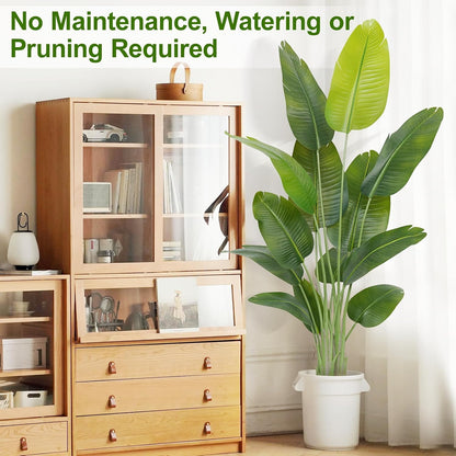 Lifelike Bird of Paradise Artificial Plant,6.6ft Faux Banana Leaf Tree with 15 Trunks - Perfect Indoor Silk Floor Plant for Home Decor in Living Room, Office, and Bedroom