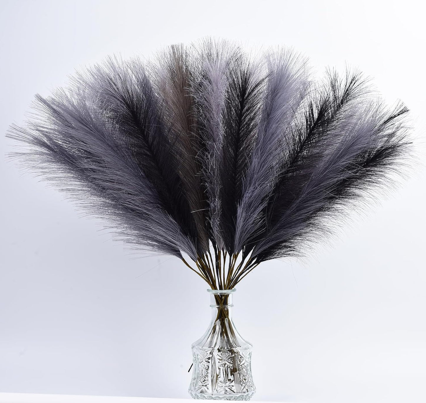 Green Pampas Grass Decor,23Inch 12pcs Faux Pampas Grass Bouquets Artificial Pampas Fake Pampas Flower for Home Living Room Bedroom Vase Decor