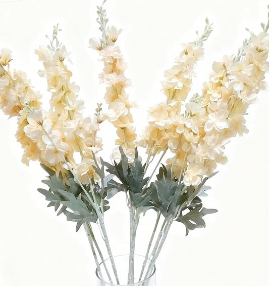 8PCS Delphinium Artificial Flowers Larkspur Bulk Silk Flowers 33.5 in Long Stem Fake Flowers for Home Garden Wedding Floral Arrangements Decor (8, Dark Blue)