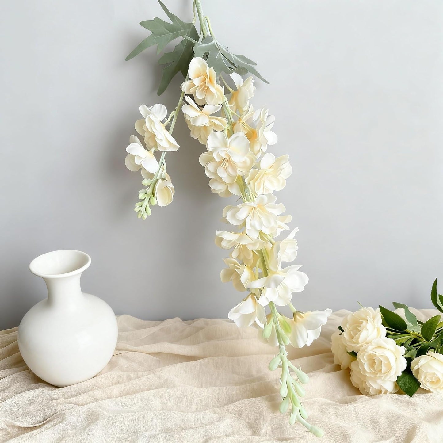 8PCS Delphinium Artificial Flowers Larkspur Bulk Silk Flowers 33.5 in Long Stem Fake Flowers for Home Garden Wedding Floral Arrangements Decor (8, Dark Blue)
