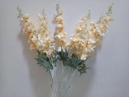8PCS Delphinium Artificial Flowers Larkspur Bulk Silk Flowers 33.5 in Long Stem Fake Flowers for Home Garden Wedding Floral Arrangements Decor (8, Dark Blue)