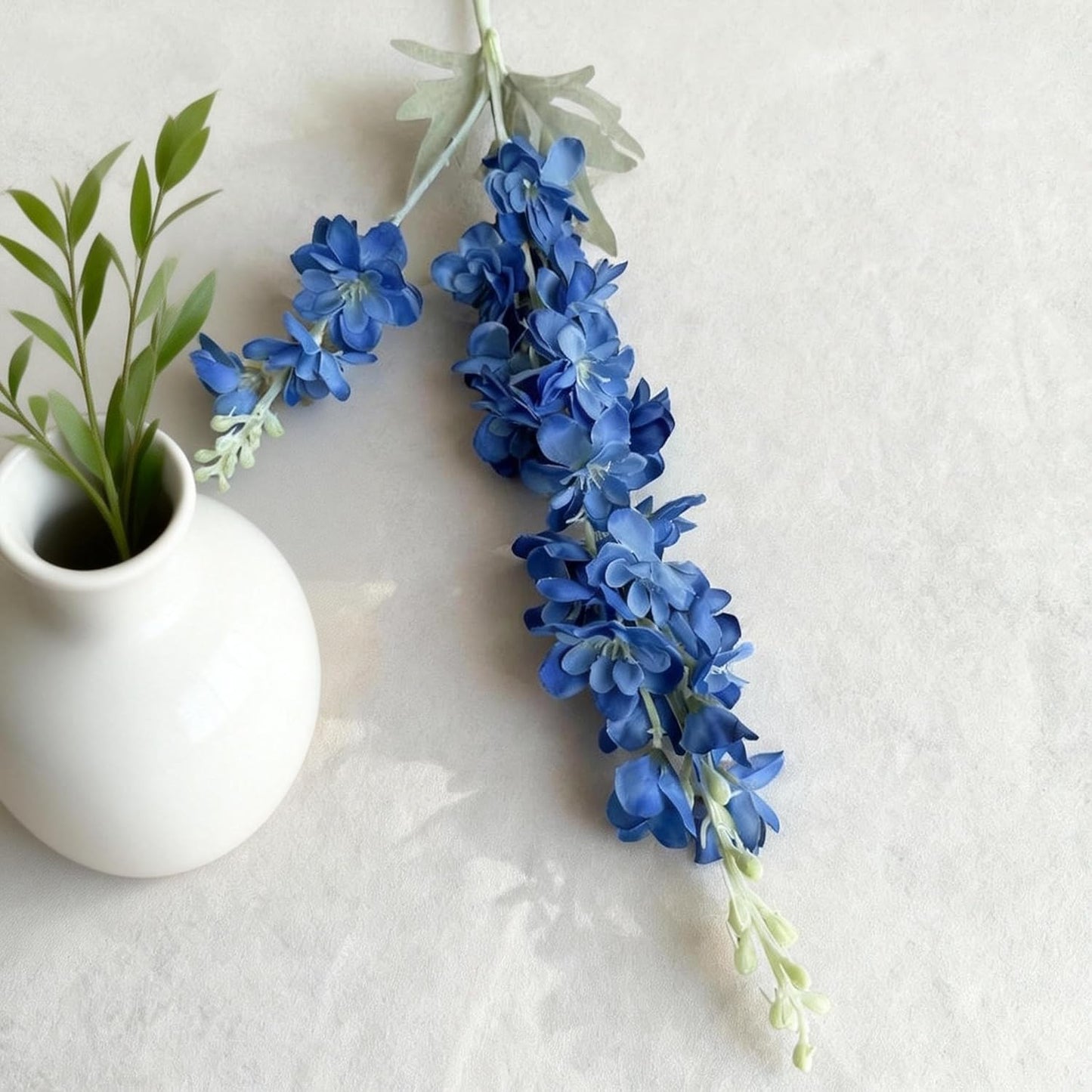 8PCS Delphinium Artificial Flowers Larkspur Bulk Silk Flowers 33.5 in Long Stem Fake Flowers for Home Garden Wedding Floral Arrangements Decor (8, Dark Blue)