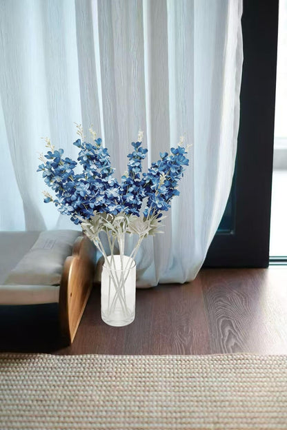 8PCS Delphinium Artificial Flowers Larkspur Bulk Silk Flowers 33.5 in Long Stem Fake Flowers for Home Garden Wedding Floral Arrangements Decor (8, Dark Blue)