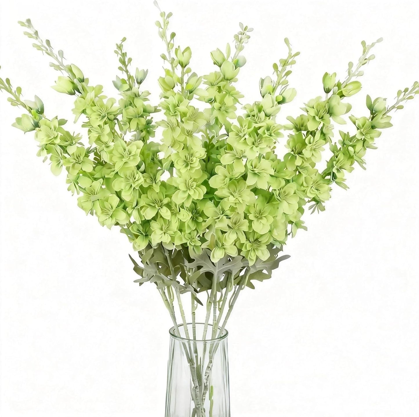 8PCS Delphinium Artificial Flowers Larkspur Bulk Silk Flowers 33.5 in Long Stem Fake Flowers for Home Garden Wedding Floral Arrangements Decor (8, Dark Blue)