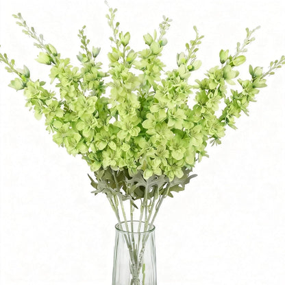 8PCS Delphinium Artificial Flowers Larkspur Bulk Silk Flowers 33.5 in Long Stem Fake Flowers for Home Garden Wedding Floral Arrangements Decor (8, Dark Blue)