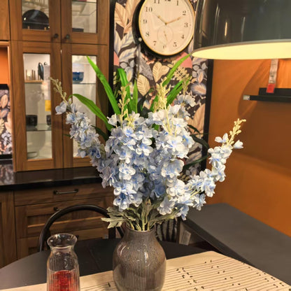 8PCS Delphinium Artificial Flowers Larkspur Bulk Silk Flowers 33.5 in Long Stem Fake Flowers for Home Garden Wedding Floral Arrangements Decor (8, Dark Blue)
