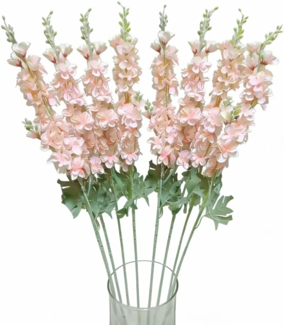 8PCS Delphinium Artificial Flowers Larkspur Bulk Silk Flowers 33.5 in Long Stem Fake Flowers for Home Garden Wedding Floral Arrangements Decor (8, Dark Blue)