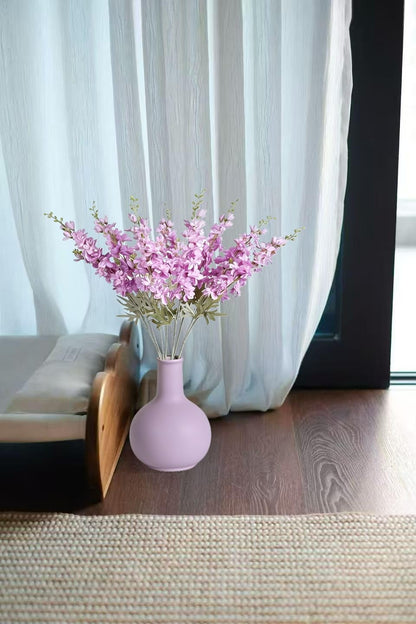 8PCS Delphinium Artificial Flowers Larkspur Bulk Silk Flowers 33.5 in Long Stem Fake Flowers for Home Garden Wedding Floral Arrangements Decor (8, Dark Blue)