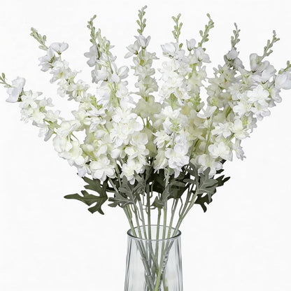 8PCS Delphinium Artificial Flowers Larkspur Bulk Silk Flowers 33.5 in Long Stem Fake Flowers for Home Garden Wedding Floral Arrangements Decor (8, Dark Blue)