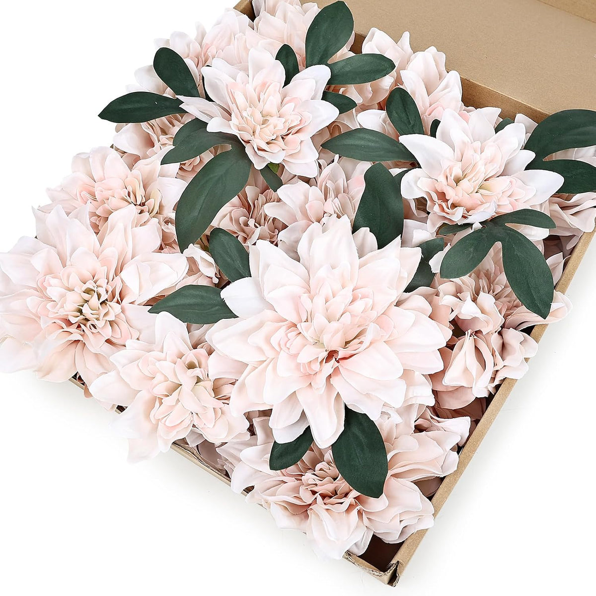 Navy Blue Dahlia Artificial Flowers with Stems, Silk, 24 PCS