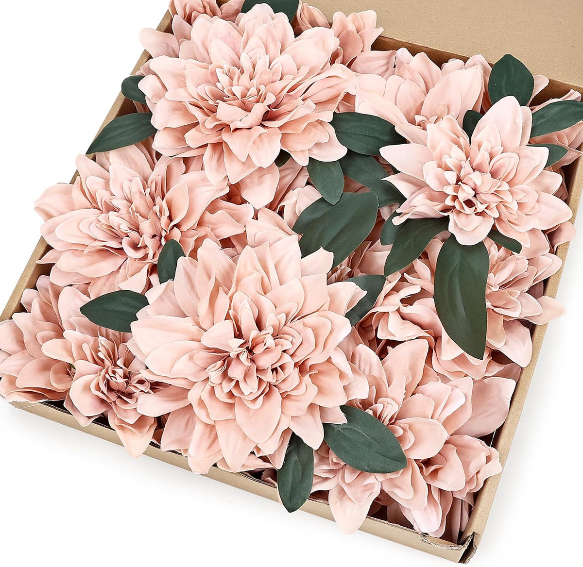 Navy Blue Dahlia Artificial Flowers with Stems, Silk, 24 PCS