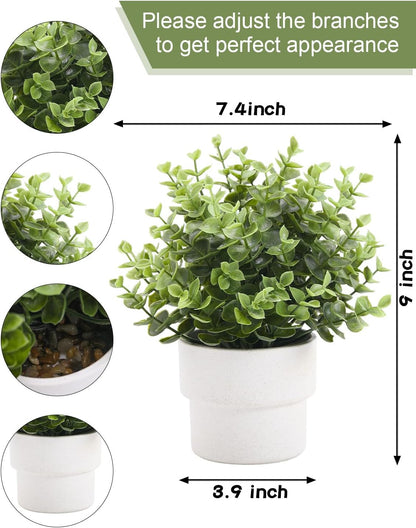 Small Fake Plants Mint Artificial Potted Plants,Green