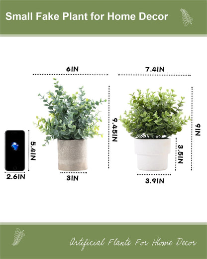 Small Fake Plants Mint Artificial Potted Plants,Green