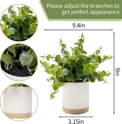 Small Fake Plants Mint Artificial Potted Plants,Green