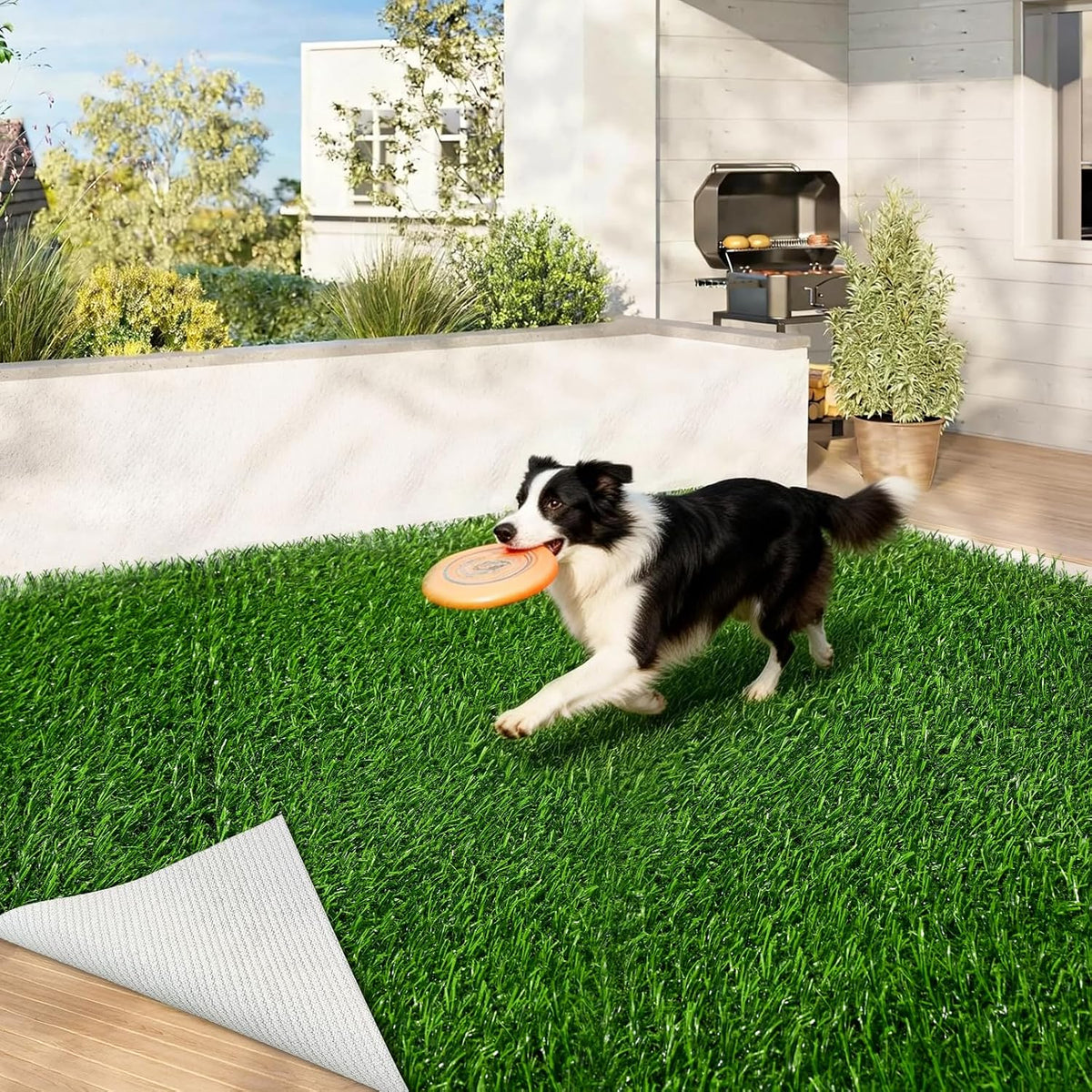 Artificial Grass Indoor Outdoor Turf Rug,5Ft x 8Ft Soft and Durable High Density Realistic Fake Grass Carpe,Pet-Friendly, Perfect for Patio,Lawn,Balcony,Weddings Photoshoot Backdrop