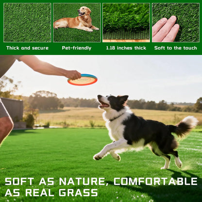 Artificial Grass Indoor Outdoor Turf Rug,5Ft x 8Ft Soft and Durable High Density Realistic Fake Grass Carpe,Pet-Friendly, Perfect for Patio,Lawn,Balcony,Weddings Photoshoot Backdrop