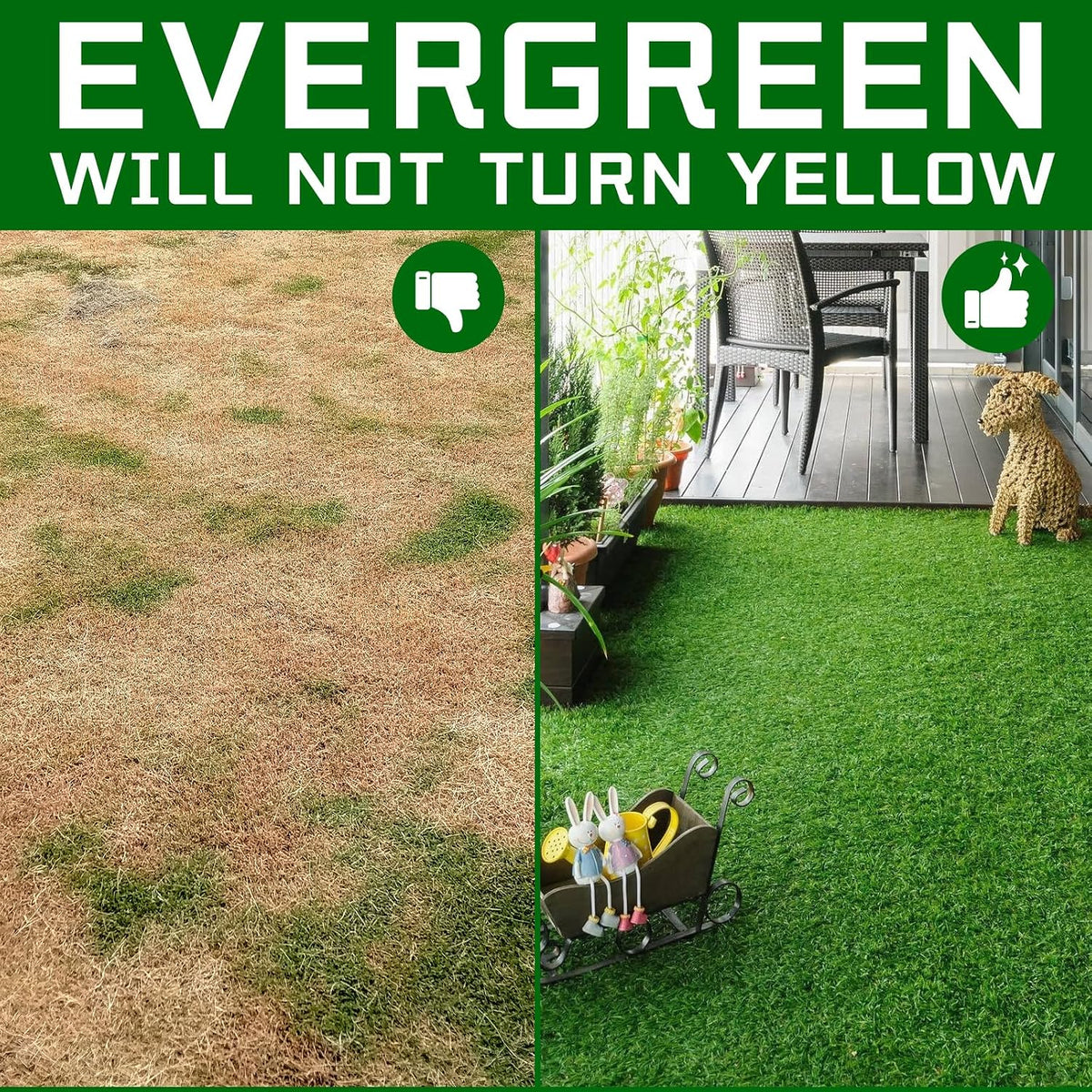 Artificial Grass Indoor Outdoor Turf Rug,5Ft x 8Ft Soft and Durable High Density Realistic Fake Grass Carpe,Pet-Friendly, Perfect for Patio,Lawn,Balcony,Weddings Photoshoot Backdrop