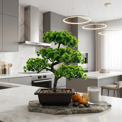 15.8" Artificial Bonsai Tree in Pot Mini Desk Plant Indoor Decor