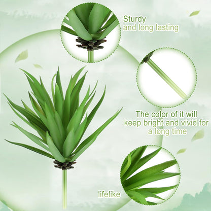8 Pcs Artificial Succulents Plants Faux Succulents Unpotted Yucca Lifelike Touch Agave Plant Fake for DIY Garden Home Office Outdoor Decoration (Green)