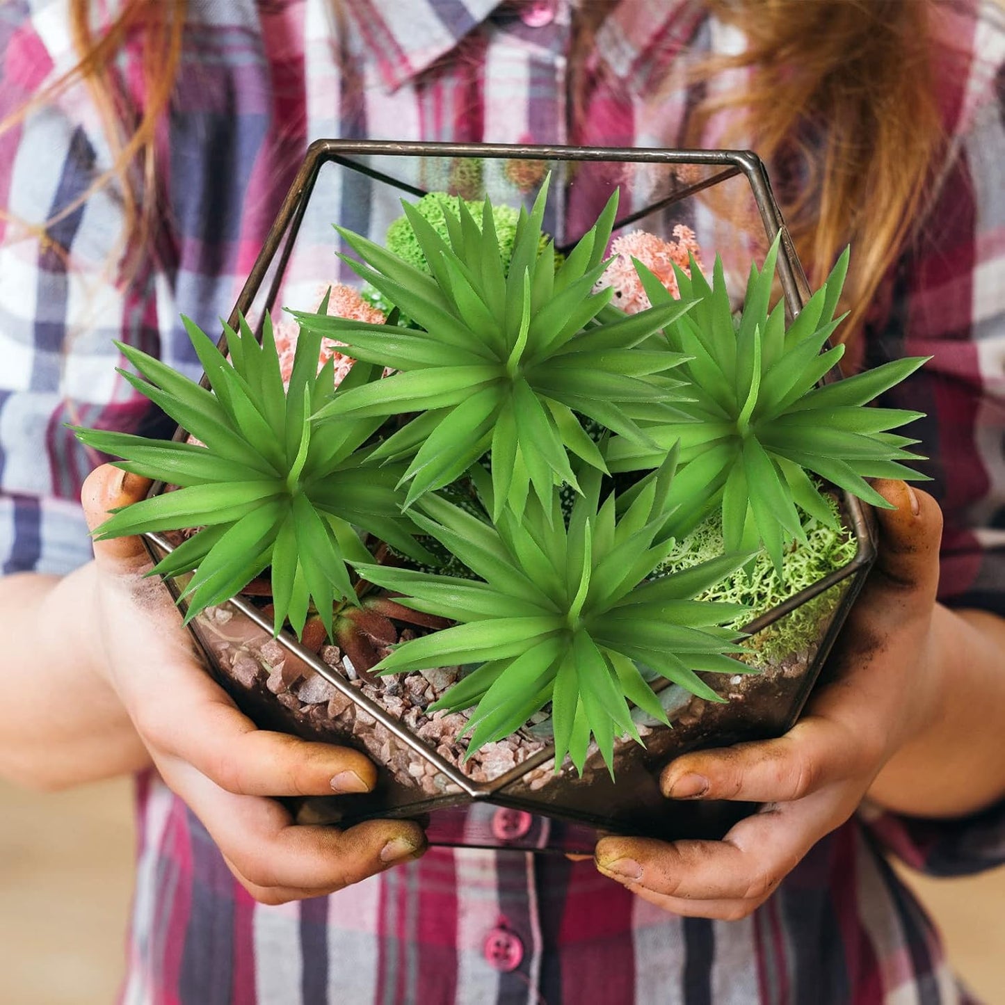 8 Pcs Artificial Succulents Plants Faux Succulents Unpotted Yucca Lifelike Touch Agave Plant Fake for DIY Garden Home Office Outdoor Decoration (Green)