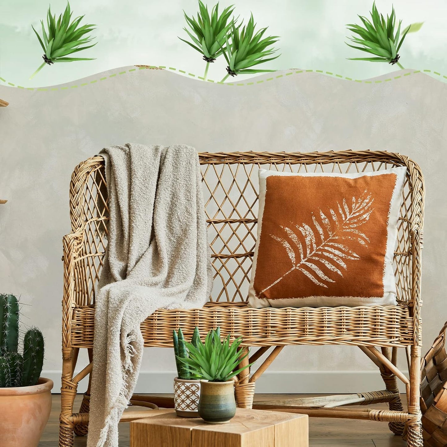 8 Pcs Artificial Succulents Plants Faux Succulents Unpotted Yucca Lifelike Touch Agave Plant Fake for DIY Garden Home Office Outdoor Decoration (Green)