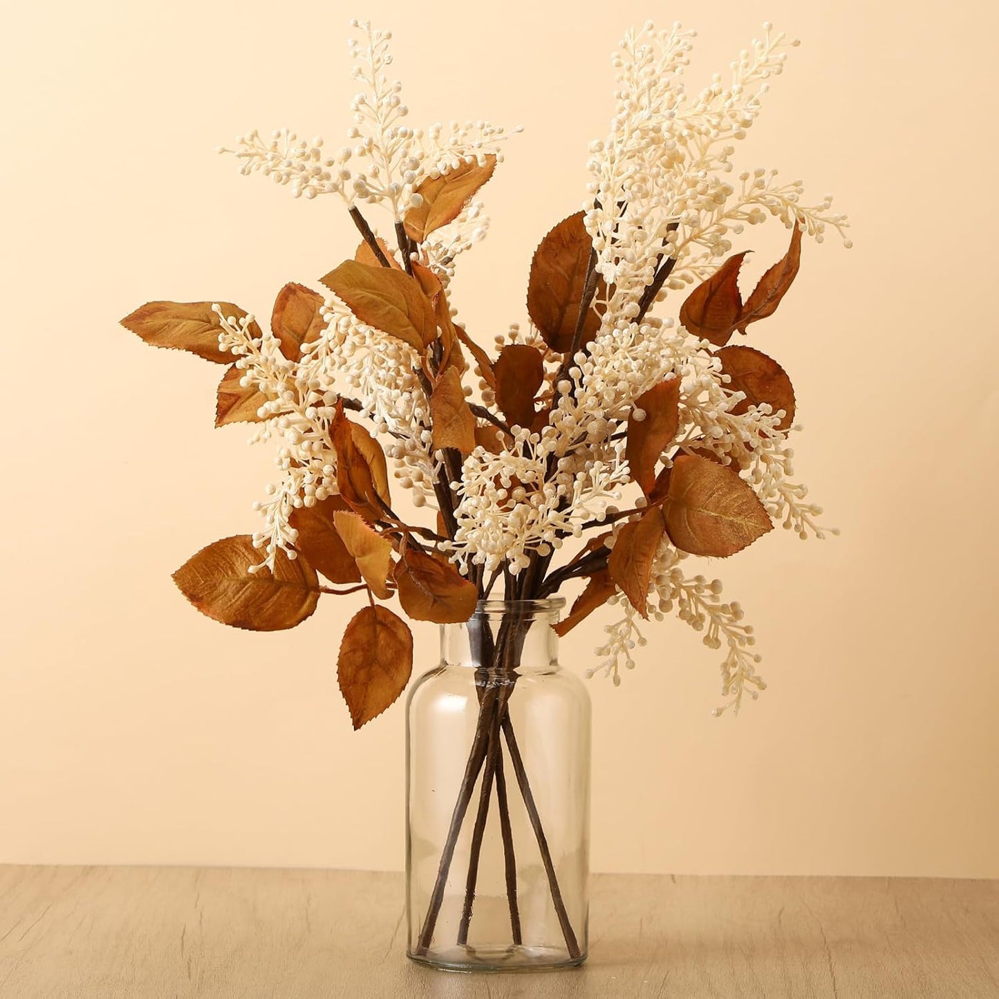 Thiccywoov 6 Pack Artificial Fall Maple Tree Stems Fall Flower Picks for Floral Arrangements for Autumn Thanksgiving Home Table Centerpiece Decorations